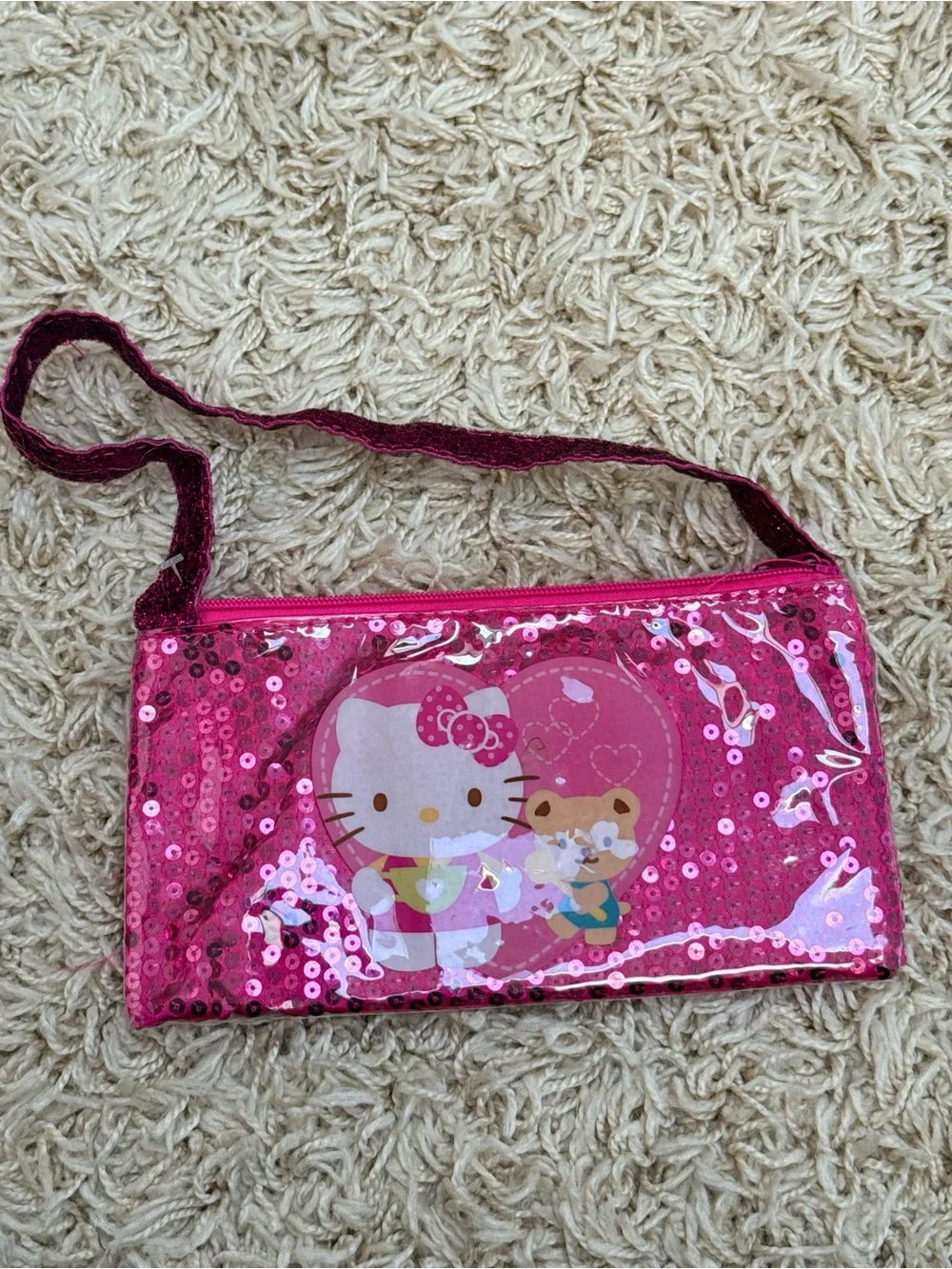 Hello Kitty Pink Sequin Shoulder Bag – Cute Sparkly Kids Purse Gift